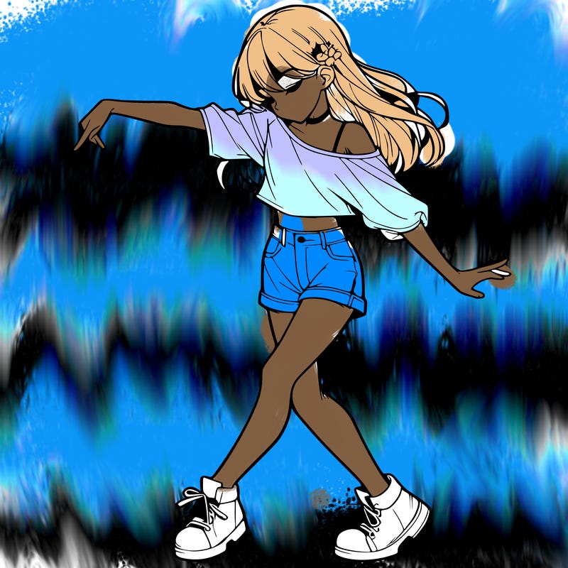 realistic girl danceing