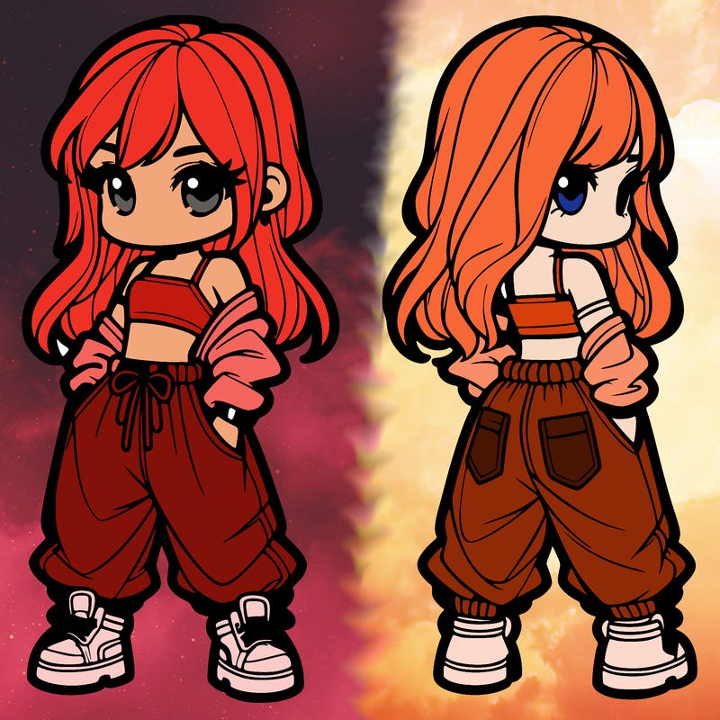 girl in crop top and baggy pants