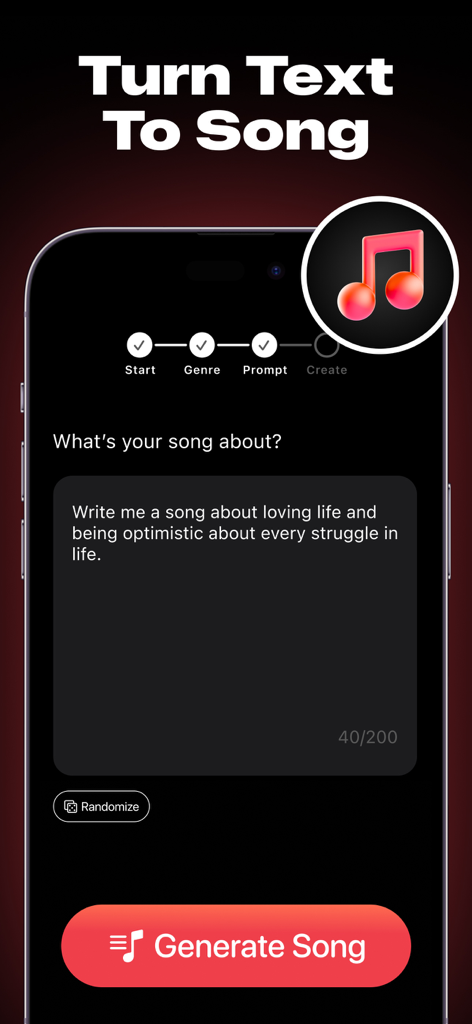 Donna AI Music Song Generator - Interface of Donna AI Music Song Generator showing a text box to input song ideas and a generate button