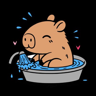 capybara taking a bath