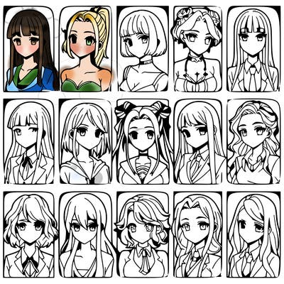 girls that look diffrent anime