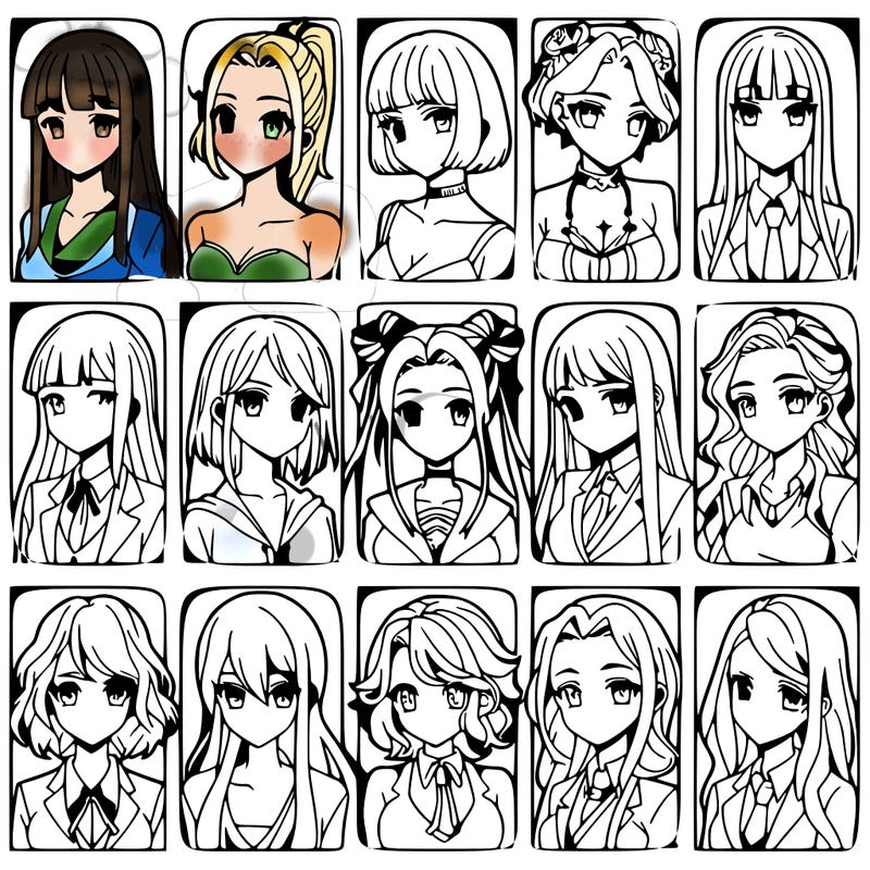 girls that look diffrent anime