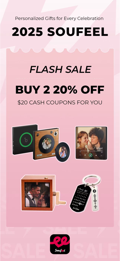 SOUFEEL - Personalized Gifts - SOUFEEL app showing personalized gifts and a flash sale promotion