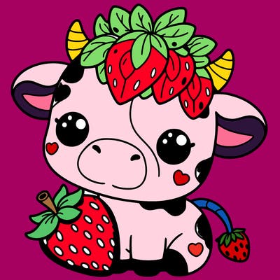 cute strawberry cow
