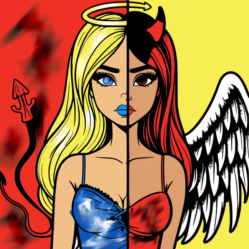 devil vs angel realistic girl