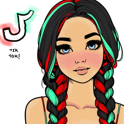 realistic girl with braids