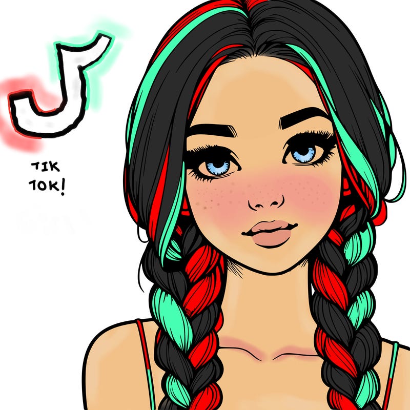 realistic girl with braids