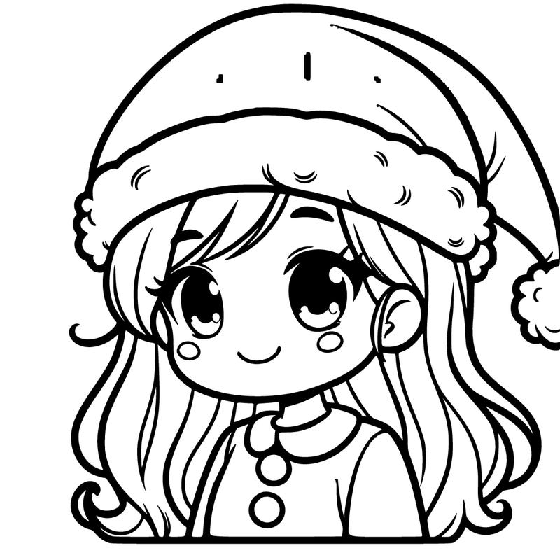 christmas girl wearing santa hat