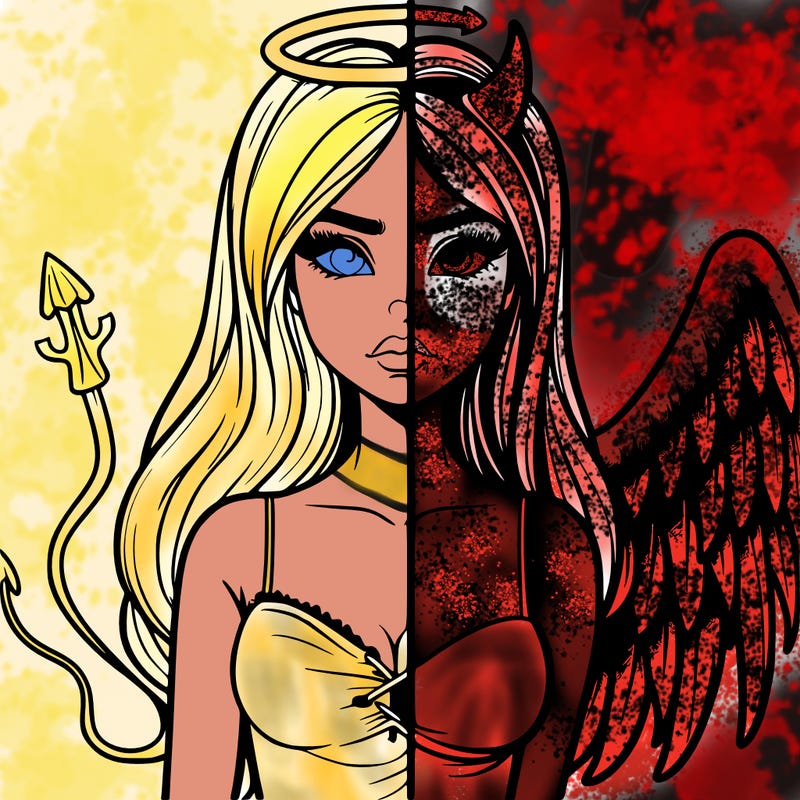 devil vs angel realistic girl