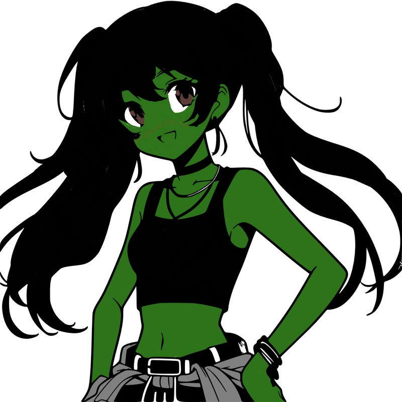 anime girl wearing crop top