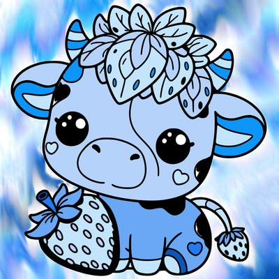 cute strawberry cow