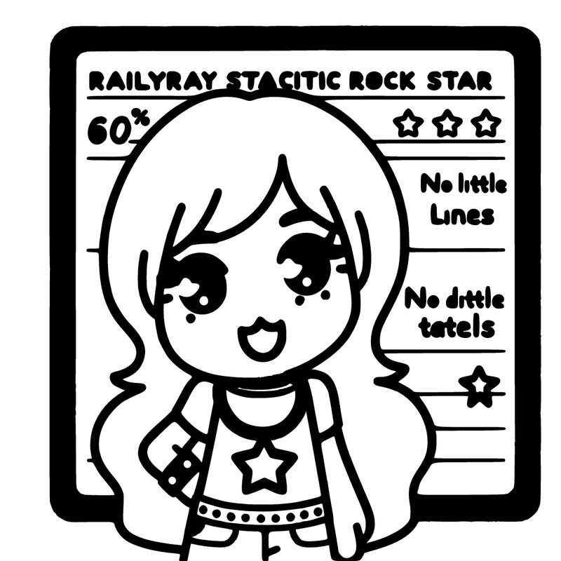 railway statistic rock star girl with a star necklace