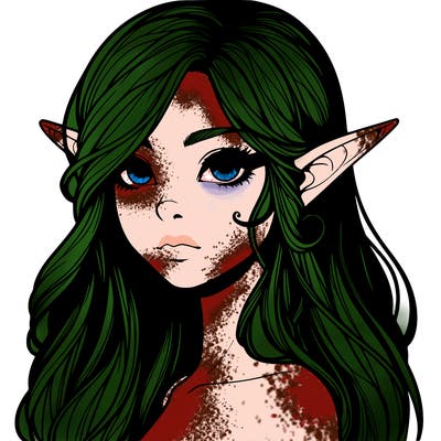 elf girl realistic dark fantasy