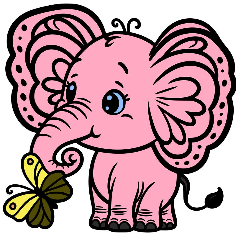 elephant with butterfly ears