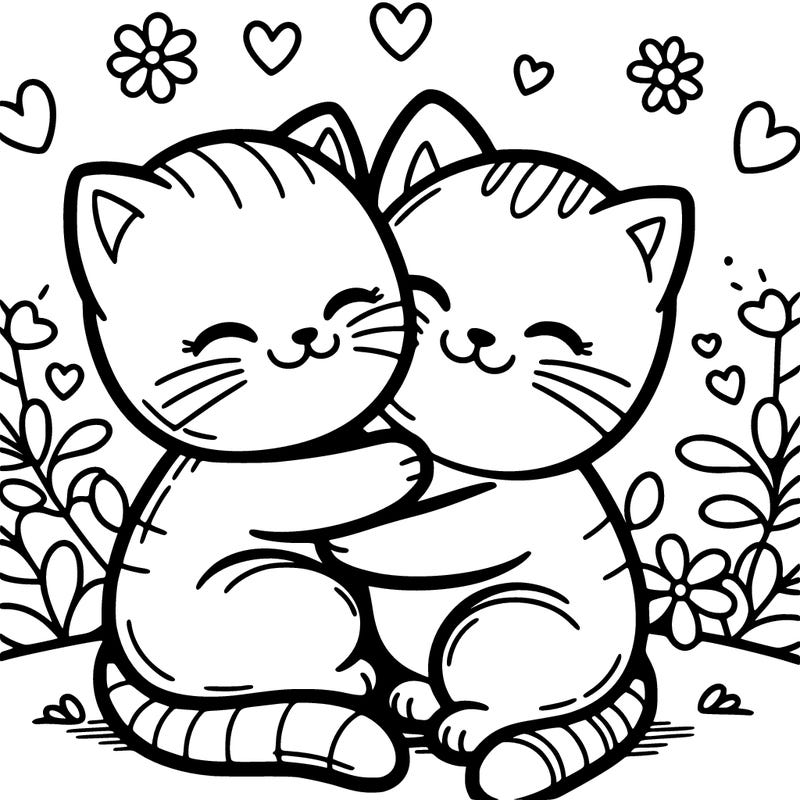 cute cats hugging
