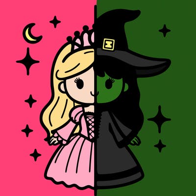 split princess and witch