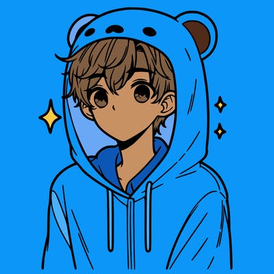 a 17 year old boy in a cute animal hoodie