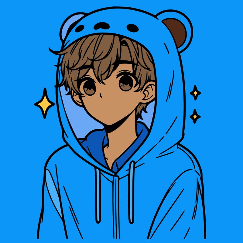 a 17 year old boy in a cute animal hoodie