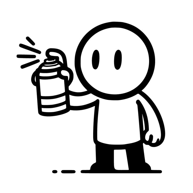 somebody spray painting their self