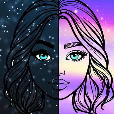 realistic girl split half