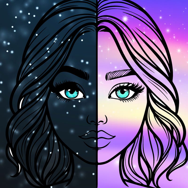 realistic girl split half