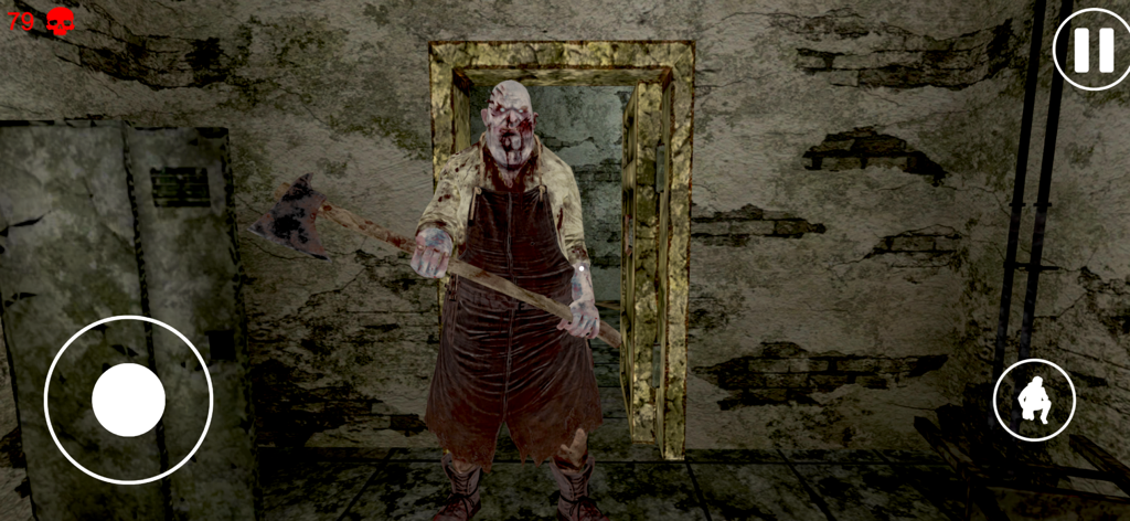 Scary Hospital Horror - A terrifying monster with a bloody axe in a derelict hospital room