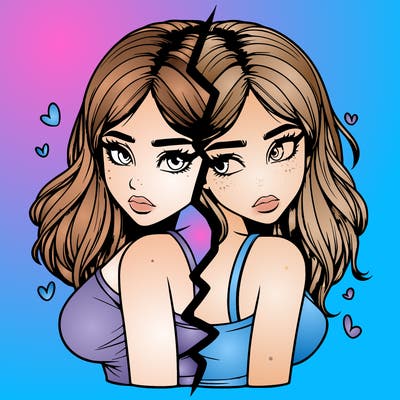 realistic girl split