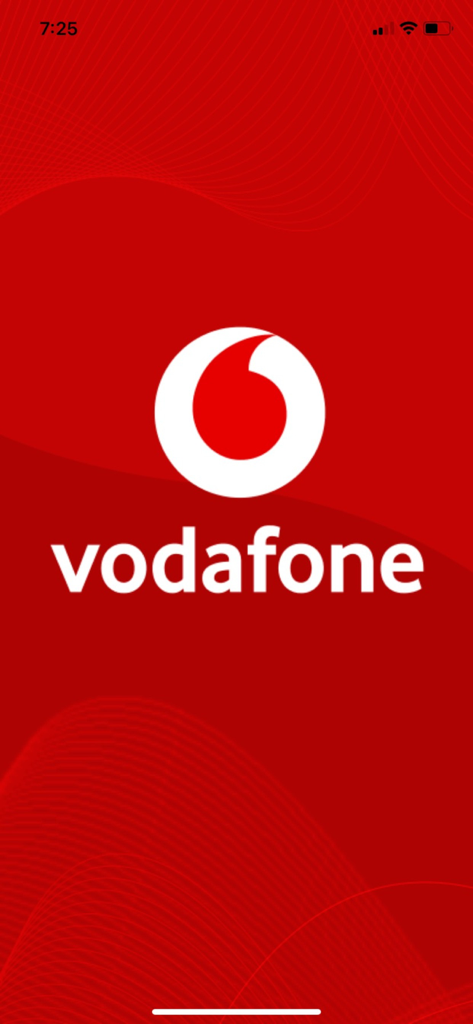 My Vodafone Vanuatu - My Vodafone Vanuatu app splash screen featuring the white logo on a red background