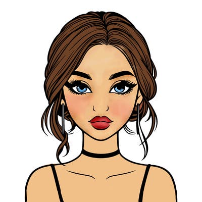 realistic girl with makeup on