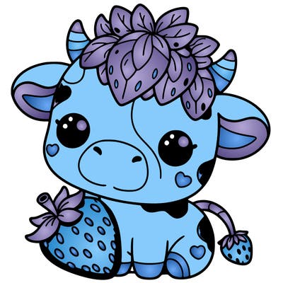 cute strawberry cow