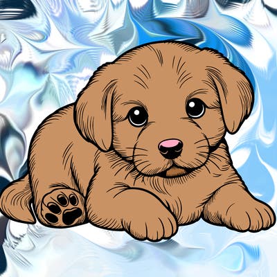 a cute realistic puppy