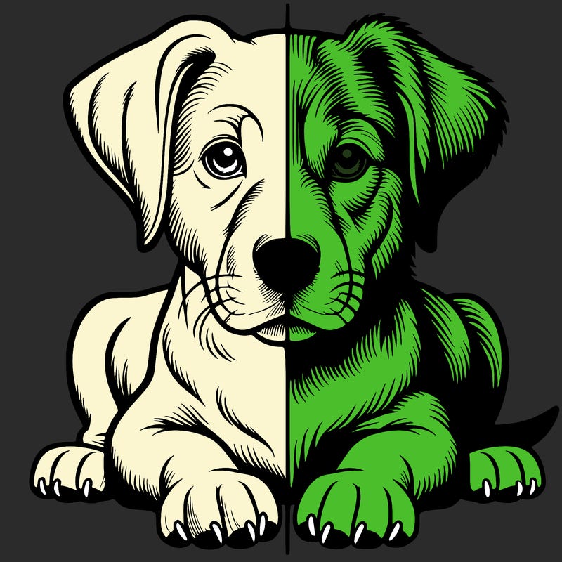 realistic dog split picture