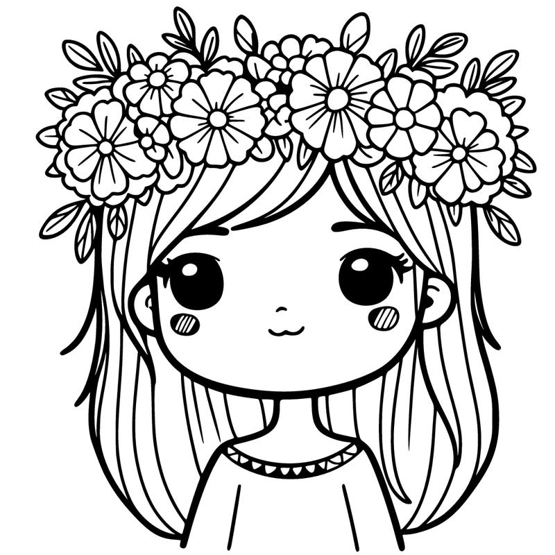 girl with flowers crown