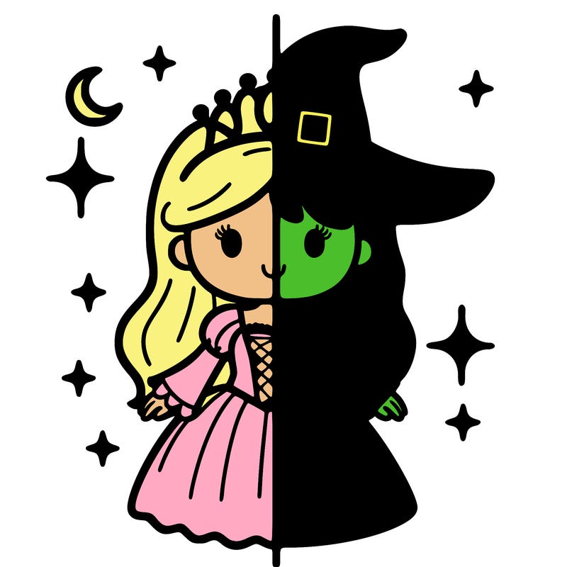 split princess and witch