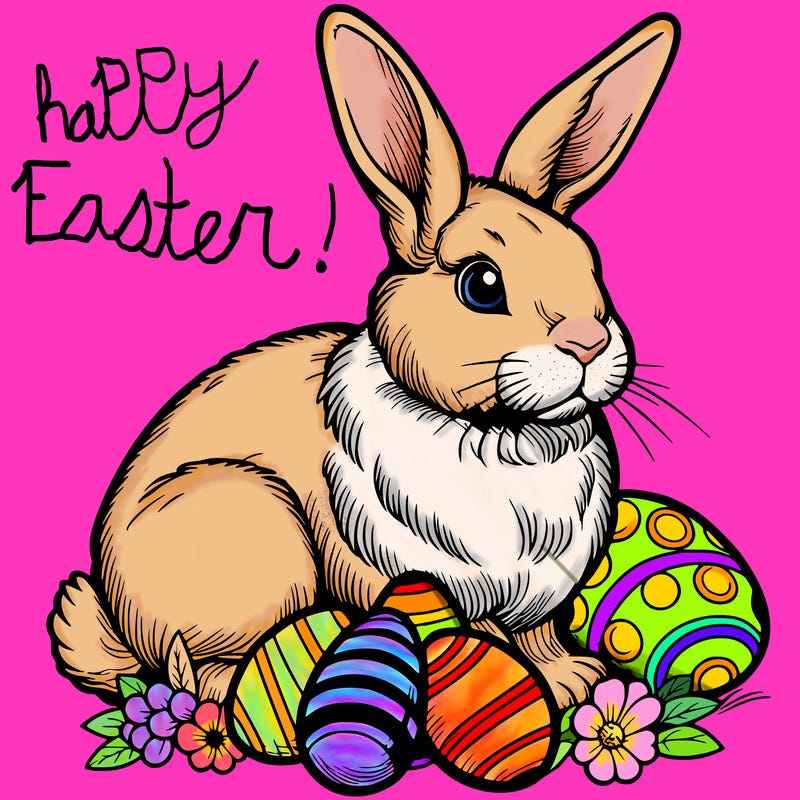 realistic rabbit easter