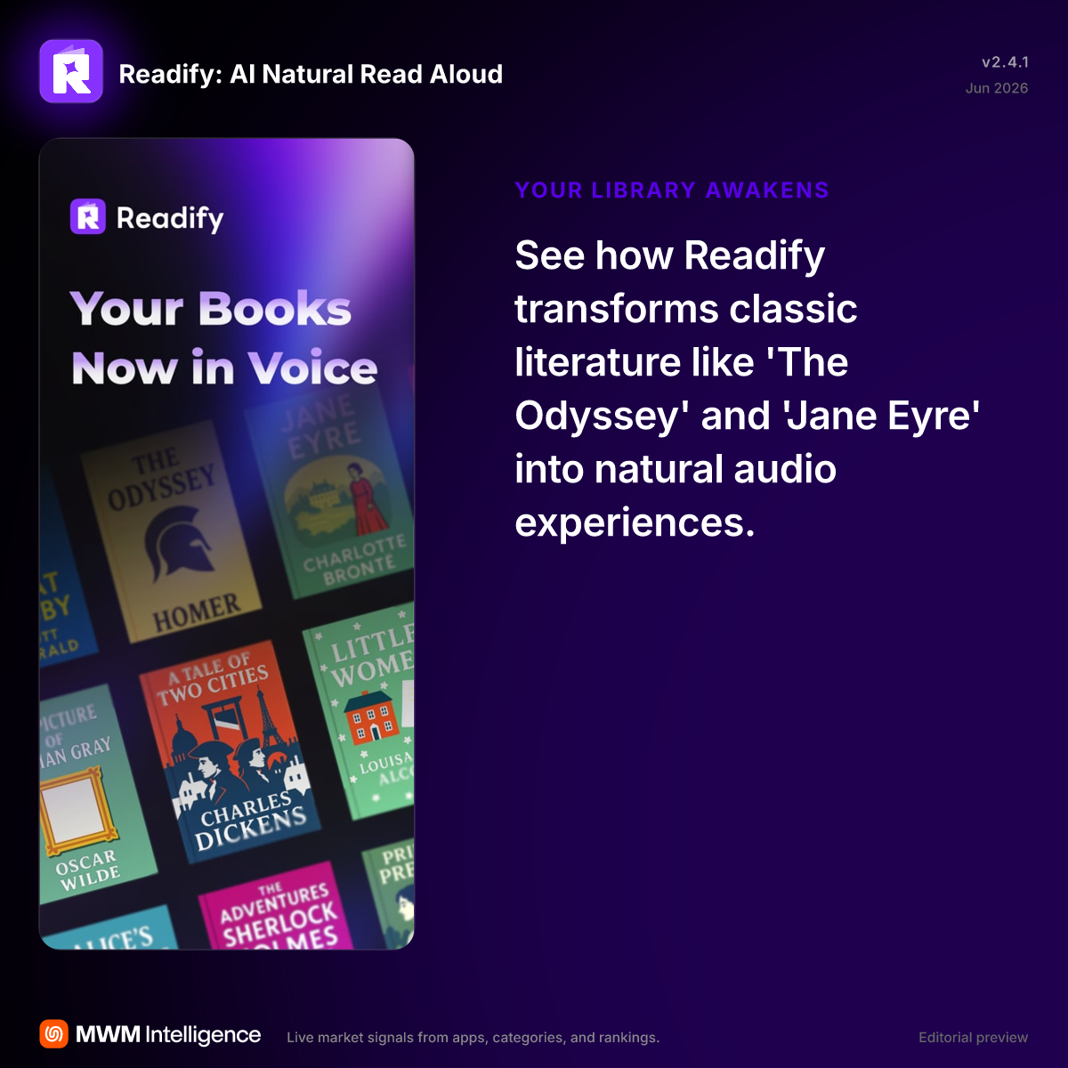 Readify: AI Natural Read Aloud - Books App | MWM