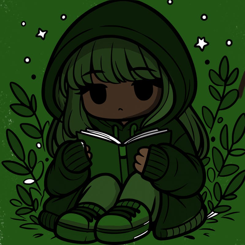 girl in oversized hoodie reading a book