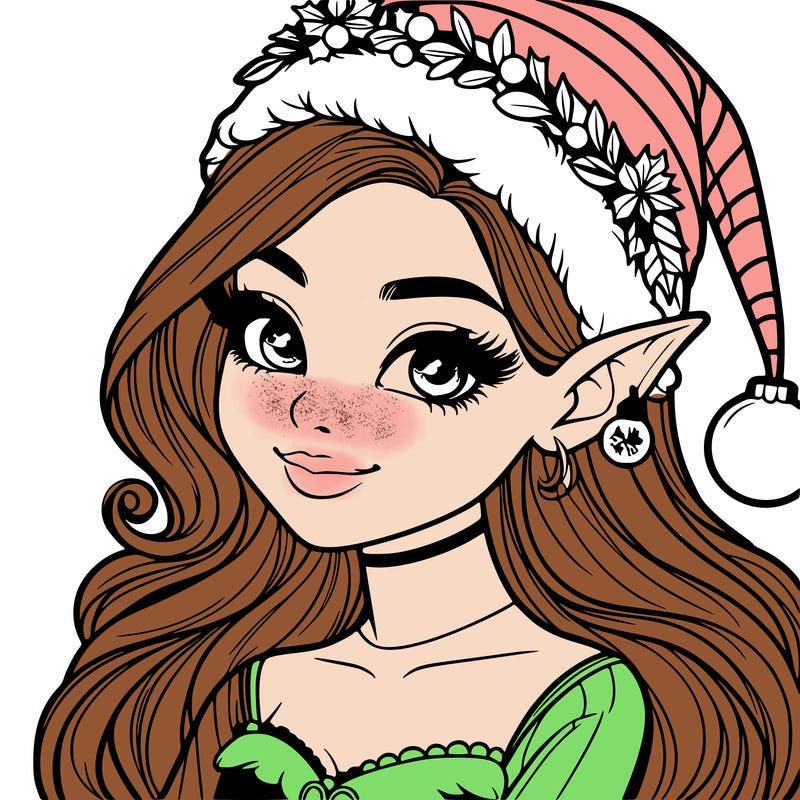 christmas girl elf realistic