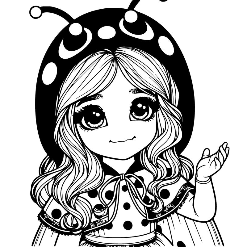 realistic girl in ladybug costume