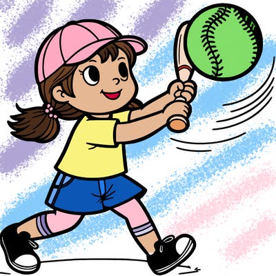 girl playing softball