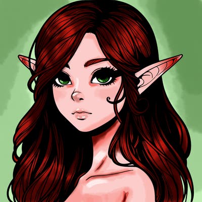 elf girl realistic dark fantasy
