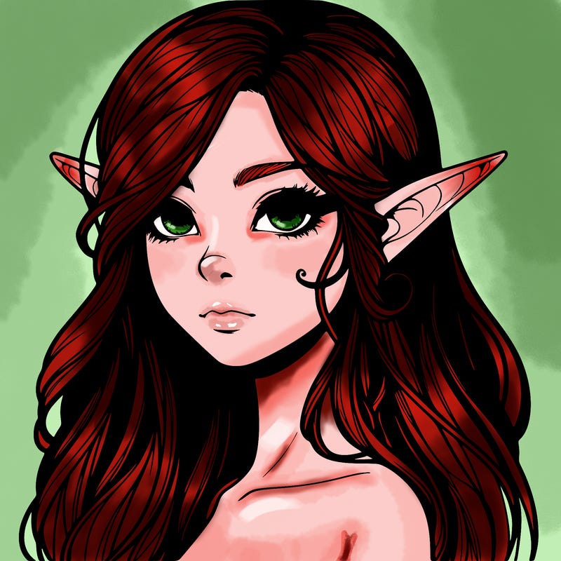 elf girl realistic dark fantasy
