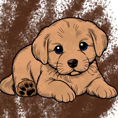 a cute realistic puppy