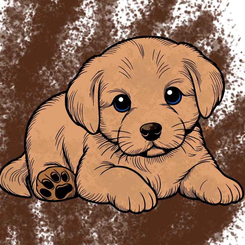 a cute realistic puppy