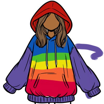 girl in oversized hoodie