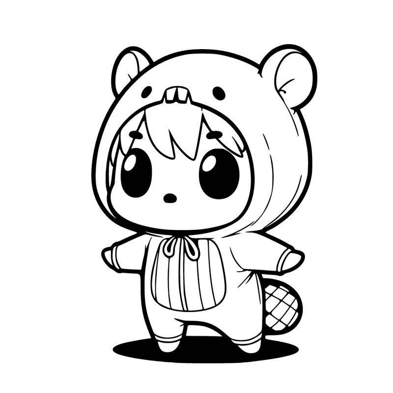 chibi in a capybara costume