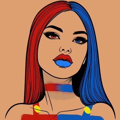 realistic woman with full lips