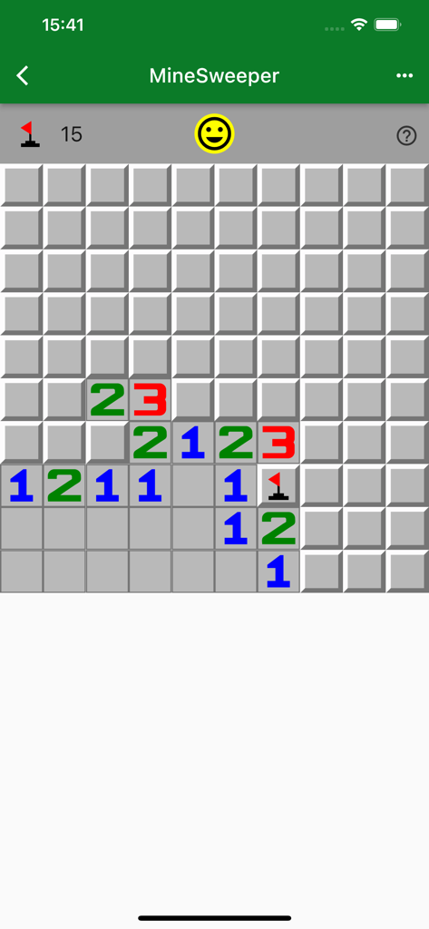 Gaming Room: Classic Games - Schermata di gioco classica di Campo Minato con indizi numerici.