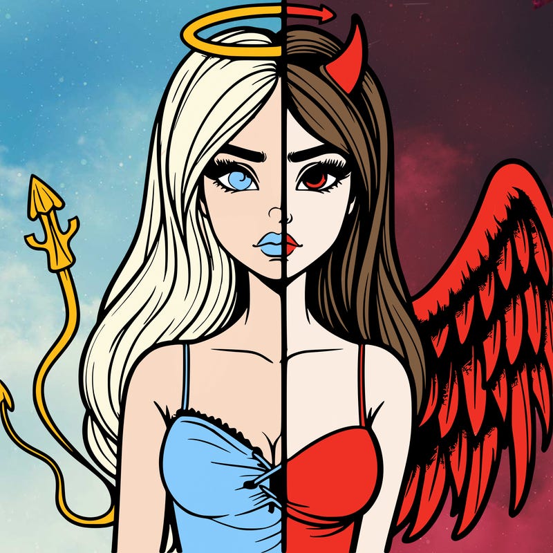 devil vs angel realistic girl