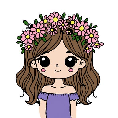 girl with flowers crown